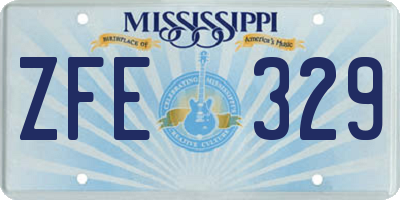 MS license plate ZFE329