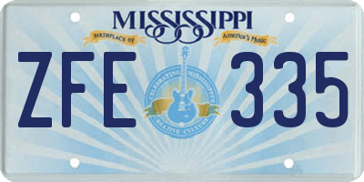 MS license plate ZFE335