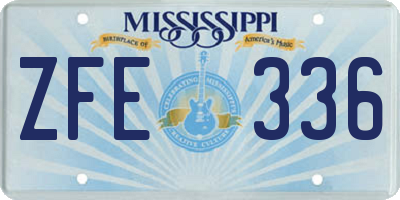 MS license plate ZFE336