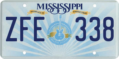 MS license plate ZFE338