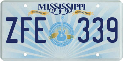 MS license plate ZFE339