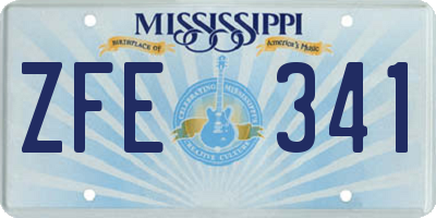 MS license plate ZFE341
