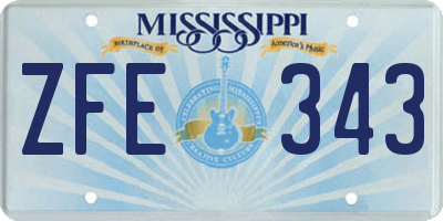 MS license plate ZFE343