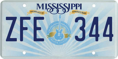 MS license plate ZFE344