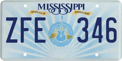MS license plate ZFE346