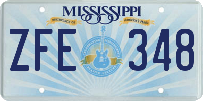 MS license plate ZFE348