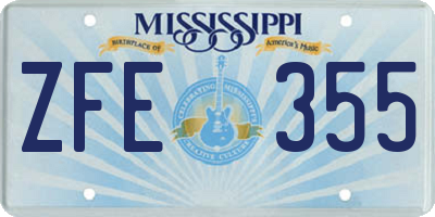 MS license plate ZFE355