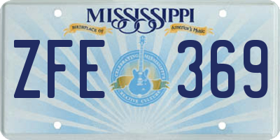MS license plate ZFE369