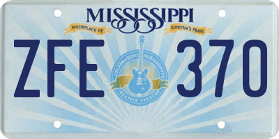 MS license plate ZFE370