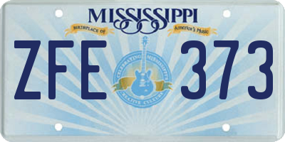 MS license plate ZFE373
