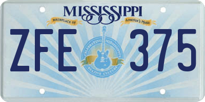 MS license plate ZFE375