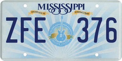 MS license plate ZFE376