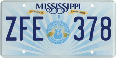 MS license plate ZFE378