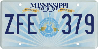 MS license plate ZFE379