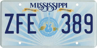 MS license plate ZFE389