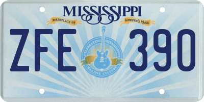 MS license plate ZFE390