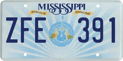 MS license plate ZFE391