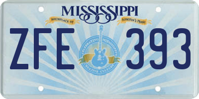 MS license plate ZFE393