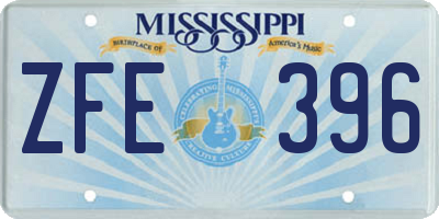 MS license plate ZFE396