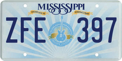 MS license plate ZFE397