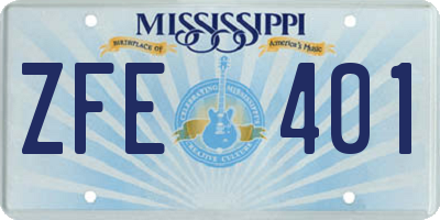 MS license plate ZFE401