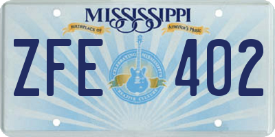 MS license plate ZFE402