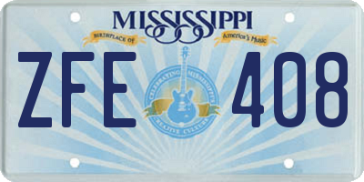 MS license plate ZFE408