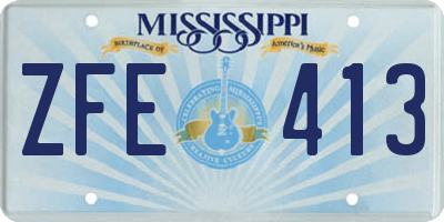 MS license plate ZFE413