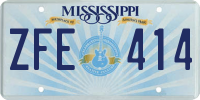 MS license plate ZFE414
