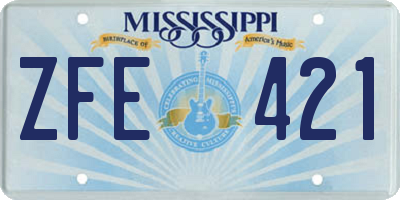 MS license plate ZFE421