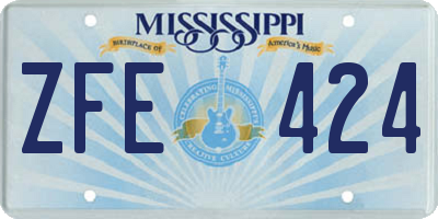 MS license plate ZFE424