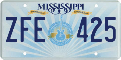 MS license plate ZFE425