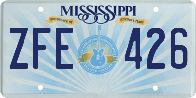 MS license plate ZFE426