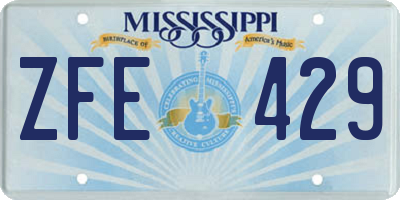 MS license plate ZFE429