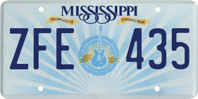 MS license plate ZFE435