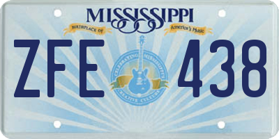 MS license plate ZFE438