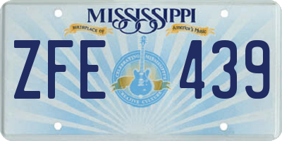 MS license plate ZFE439