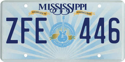 MS license plate ZFE446