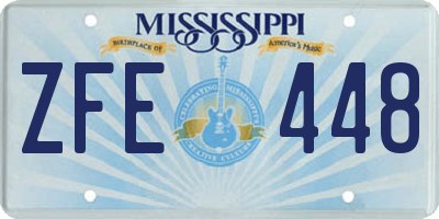 MS license plate ZFE448