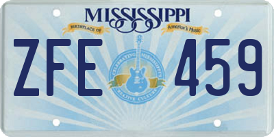 MS license plate ZFE459