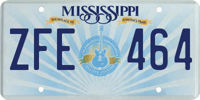 MS license plate ZFE464