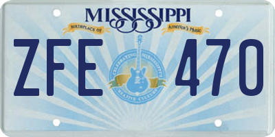 MS license plate ZFE470