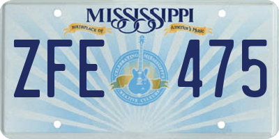 MS license plate ZFE475