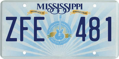 MS license plate ZFE481