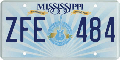 MS license plate ZFE484
