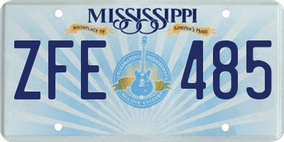 MS license plate ZFE485