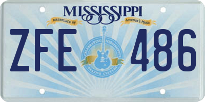MS license plate ZFE486