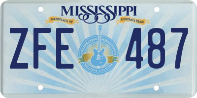 MS license plate ZFE487