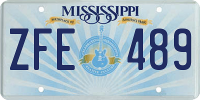 MS license plate ZFE489
