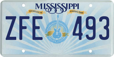 MS license plate ZFE493